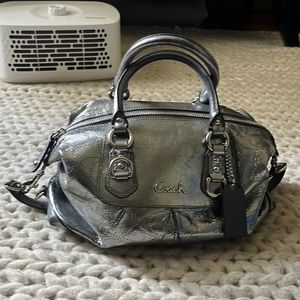 Metallic coach purse